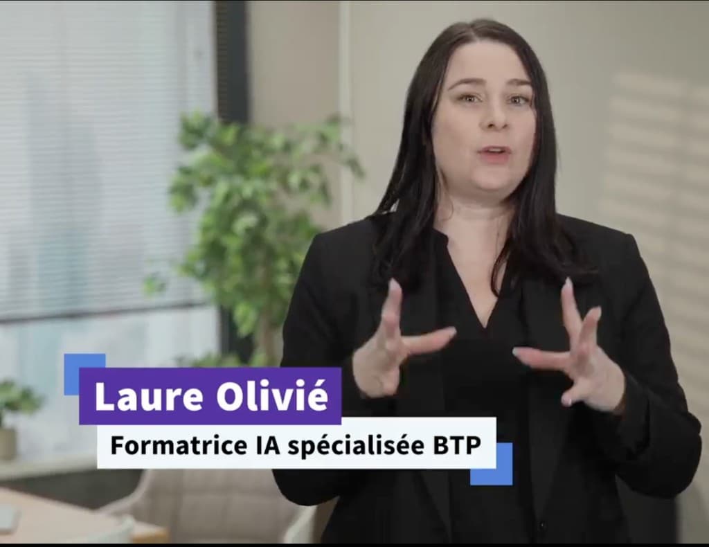 Laure Olivié, formatrice IA spécialisée BTP, en intervention pédagogique