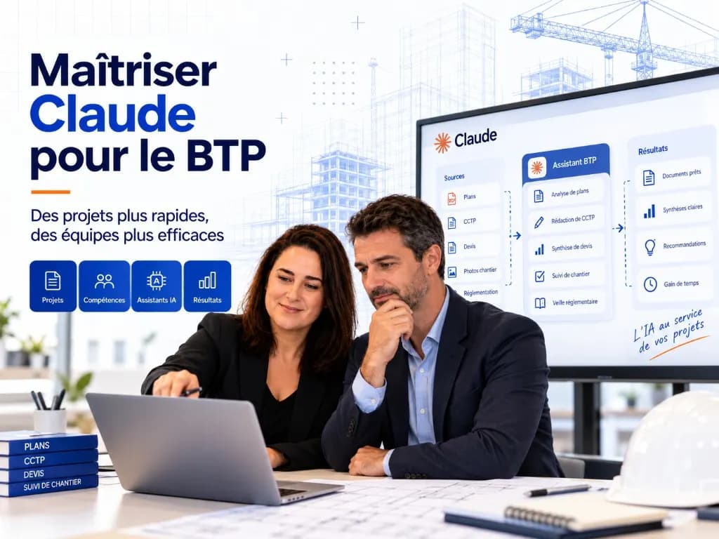 Maîtriser Claude pour le BTP — Projects, skills et assistants Formation Claude AI BTP : Projects, skills et assistants sur documents chantier
