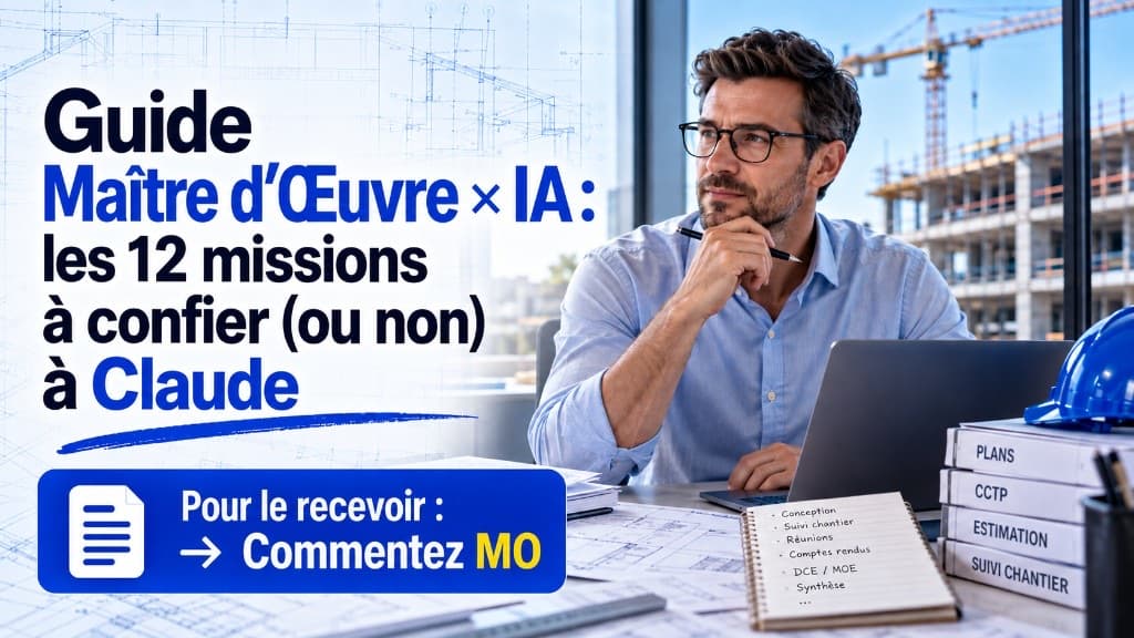 Guide Maître d’Œuvre × IA — 12 missions à confier à Claude, formation IA BTP